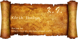 Kórik Ibolya névjegykártya