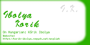 ibolya korik business card